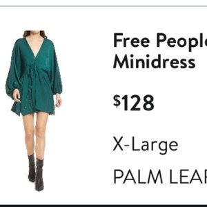 Free People Arzel Long Slv mini dress